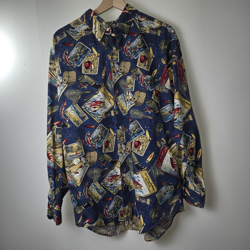 3 For $60.  Men's Blue Graphic Dress Shirt